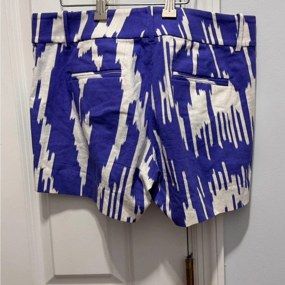 J. Crew Blue and White Abstract Shorts size 2
